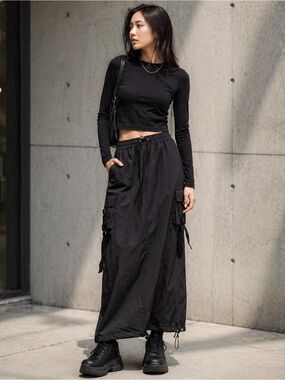 Technical Gorpcore Cargo Maxi Skirt S Zara
